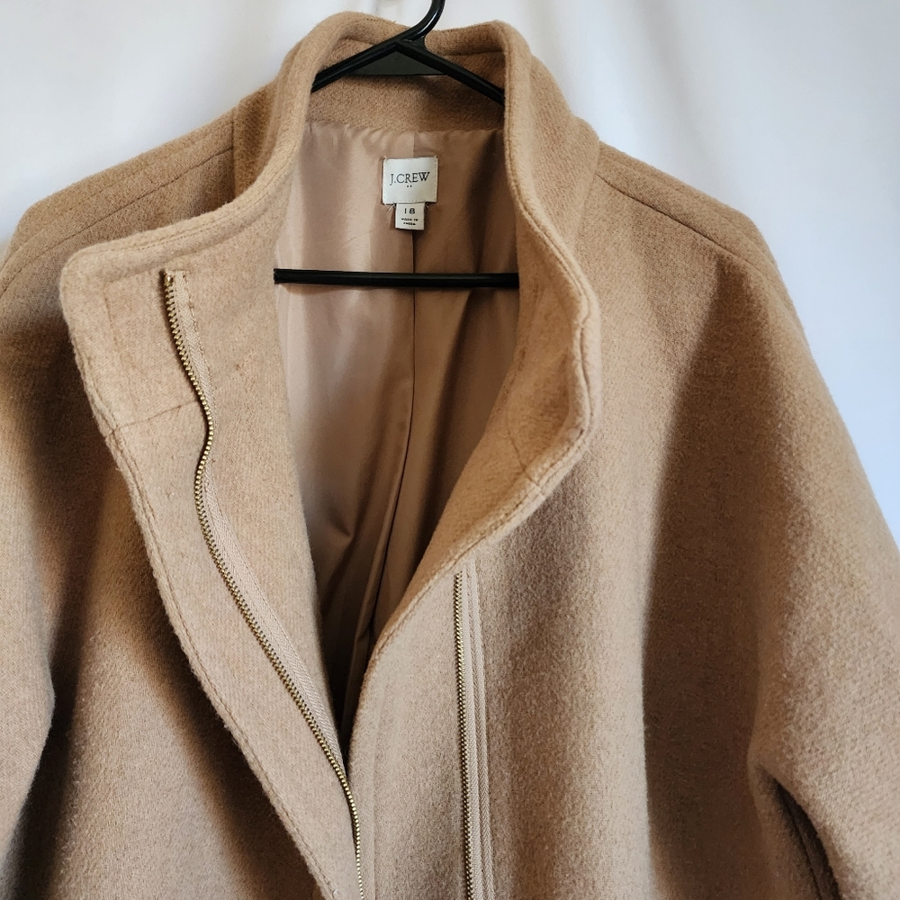 J.Crew Women's Tan / Camel / Brown Wool Blend Coat - Picture 3 of 5